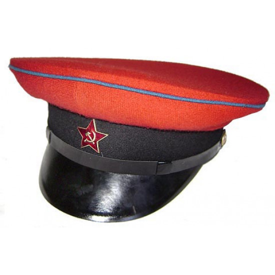 Sowjetischen / russischen Bahnhof Kommandant militärischen Visier Hut