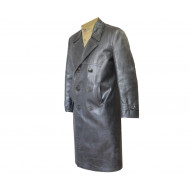 Soviet black officers leather double-breasted overcoat Soviet black officers leather double-breasted overcoat