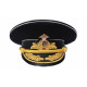 Admiral   Naval fleet black military visor hat with golden embroidery