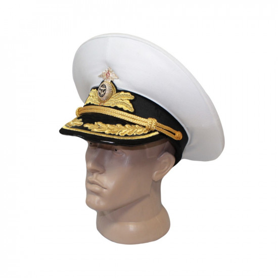 Chapeau russe de la flotte navale pour le défilé Admiral avec casquette à visière