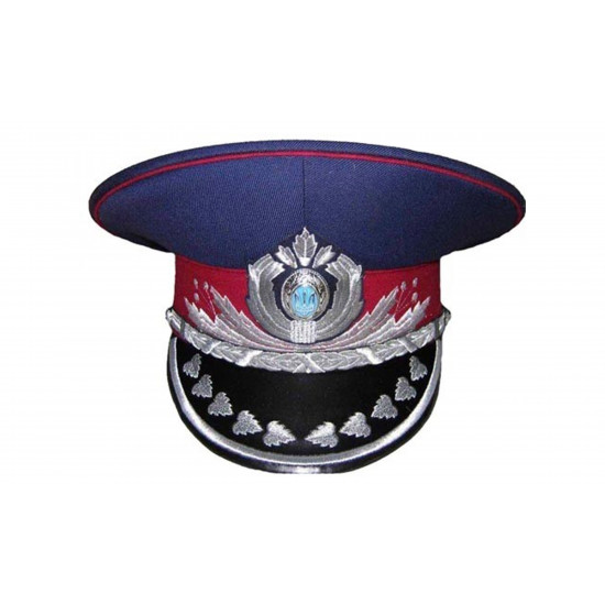 Chapeau de police MVS Casquette à visière militaire des généraux ukrainiens bleus