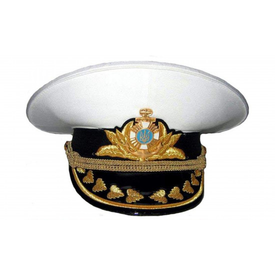 Naval Fleet   hat for Admiral parade use white visor cap