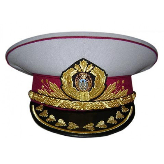 Sombrero de policía de Ucrania Blanco MVS Gorra de visera militar de generales de Ucrania