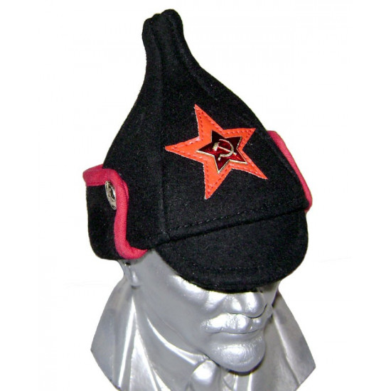 Soviet MINI black winter hat Russian WWI headwear Budenovka
