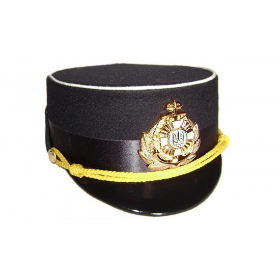 Ukrainian military women Officer parade black visor hat