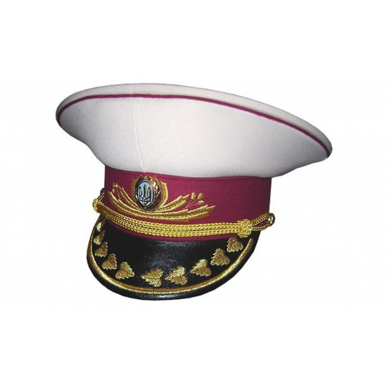 Casquette ukrainienne blanche visière de parade générale