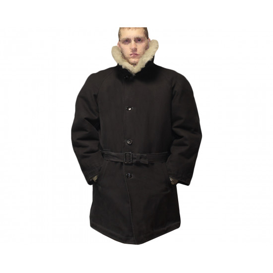 USSR warm Officers Military Black Winter Overcoat USSR warm Officers Military Black Winter Overcoat