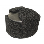 Leather Ushanka   army Naval Fleet Black  Fur winter hat Leather Ushanka   army Naval Fleet Black  Fur winter hat