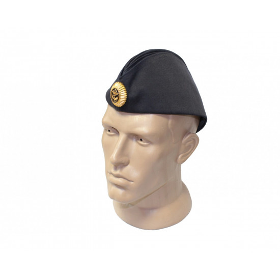 Soviet /   naval officer black Pilotka hat
