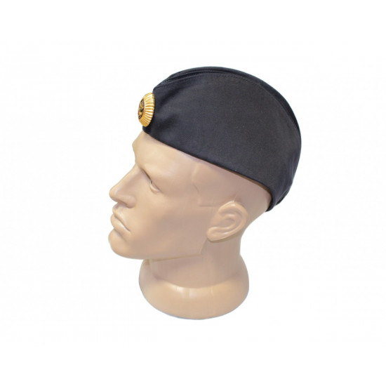 Soviet /   naval officer black Pilotka hat