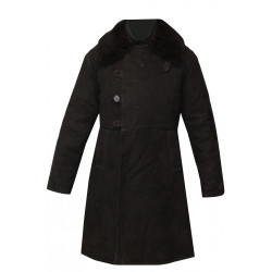 Black Suede Leather Overcoat - Winter Coat Black Suede Leather Overcoat - Winter Coat