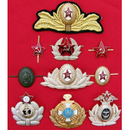 10 MILITARY Hat BADGES from Soviet Union Sodiers and Naval Fleet Insignia