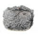 Rabbit authentic fur modern gray winter hat ushanka flapping ears