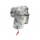 Rabbit authentic fur modern gray winter hat ushanka flapping ears