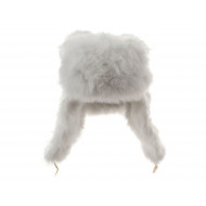 rabbit fur Soviet Winter Fluffy white ushanka hat   rabbit fur Soviet Winter Fluffy white ushanka hat