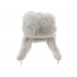 rabbit fur Soviet Winter Fluffy white ushanka hat   rabbit fur Soviet Winter Fluffy white ushanka hat