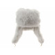   rabbit fur Soviet Winter Fluffy white ushanka hat