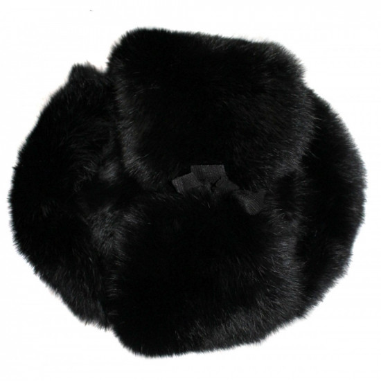 Invierno cálido soviético Ushanka Sombrero de piel de conejo genuino ruso con orejeras