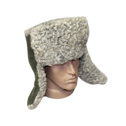Soviet gray Ushanka   Warm Winter genuine fur hat Soviet gray Ushanka   Warm Winter genuine fur hat