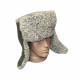 Soviet gray Ushanka   Warm Winter genuine fur hat