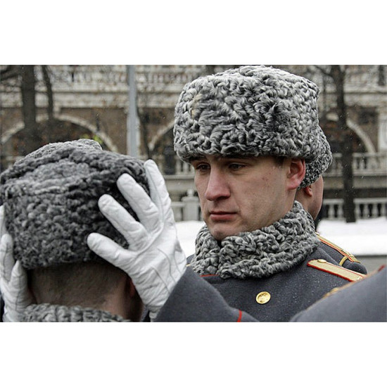 Sombrero de piel genuino gris soviético Ushanka ruso cálido invierno