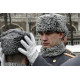 Soviet gray Ushanka   Warm Winter genuine fur hat