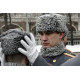 Sombrero de piel genuino gris soviético Ushanka ruso cálido invierno