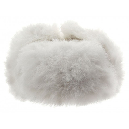 Chapeau ushanka blanc en fourrure de lapin russe