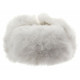 Chapeau ushanka blanc en fourrure de lapin russe