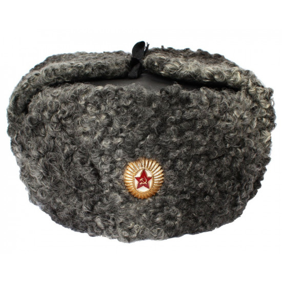   Military Generals Astrakhan fur ushanka Leather hat
