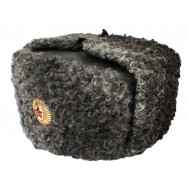 Military Generals Astrakhan fur ushanka Leather hat   Military Generals Astrakhan fur ushanka Leather hat