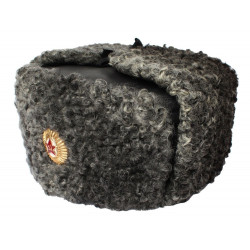 Military Generals Astrakhan fur ushanka Leather hat   Military Generals Astrakhan fur ushanka Leather hat