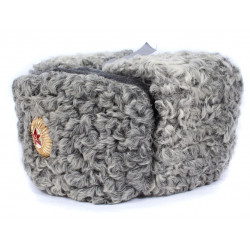 Soviet Army Military Gray Astrakhan Fur Ushanka Hat Soviet Army Military Gray Astrakhan Fur Ushanka Hat