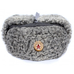 Soviet Army Military Gray Astrakhan Fur Ushanka Hat Soviet Army Military Gray Astrakhan Fur Ushanka Hat