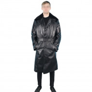 Original Black Pork Leather Soviet Officers High Rank winter overcoat Original Black Pork Leather Soviet Officers High Rank winter overcoat