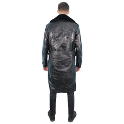 Original Black Pork Leather Soviet Officers High Rank winter overcoat Original Black Pork Leather Soviet Officers High Rank winter overcoat