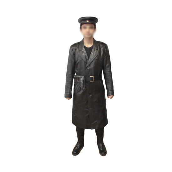 Armée soviétique / cuir militaire russe nkvd uniforme - manteau, chapeau, veste, pantalon, ceintures