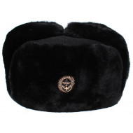 Navy fleet black warm Ushanka winter fur hat   Navy fleet black warm Ushanka winter fur hat