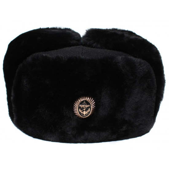  Navy fleet black warm Ushanka winter fur hat