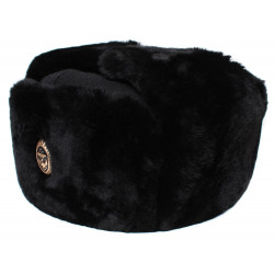 Navy fleet black warm Ushanka winter fur hat   Navy fleet black warm Ushanka winter fur hat