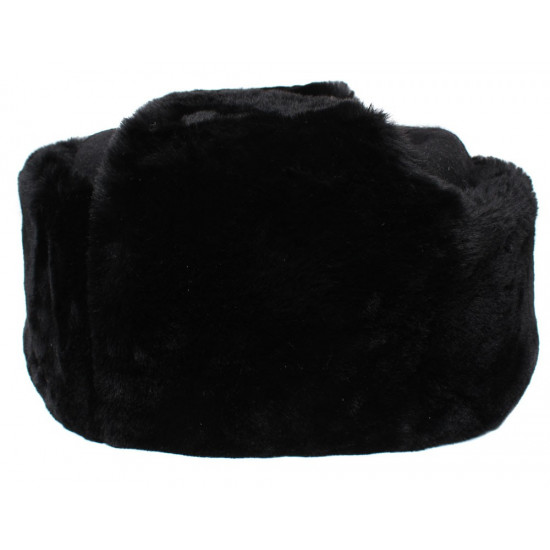 Sombrero de piel de invierno Ushanka cálido de la flota de la Armada rusa negro