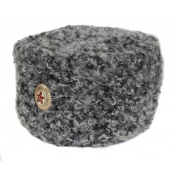 High rank   / Soviet Officers military gray karakul hat Papakha High rank   / Soviet Officers military gray karakul hat Papakha