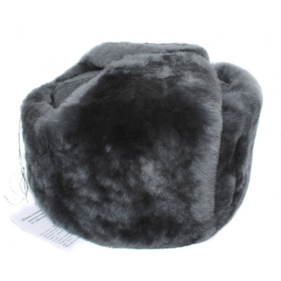 Gray fur   Officers modern military ushanka winter earflaps