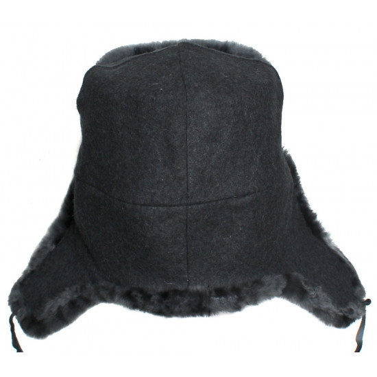 Gray fur   Officers modern military ushanka winter earflaps