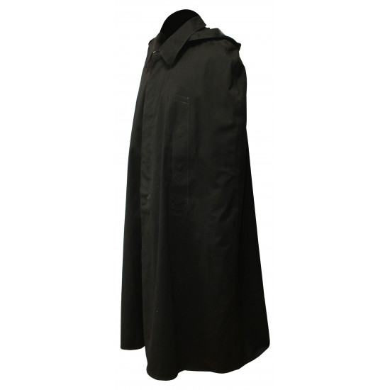 Véritable cape militaire de l'armée rouge russe masquant manteau caoutchouté noir slicker