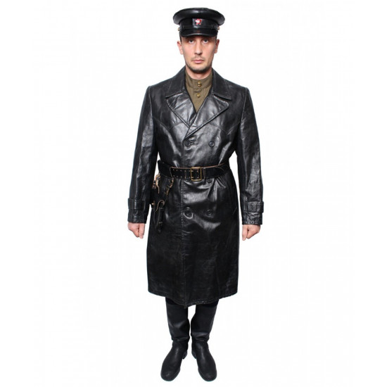 Soviet Union NKVD Leahter   Officer Overcoat