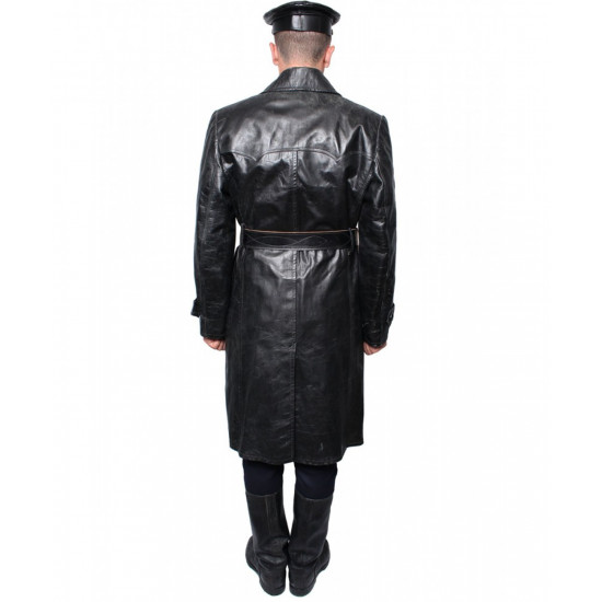 Soviet Union NKVD Leahter   Officer Overcoat