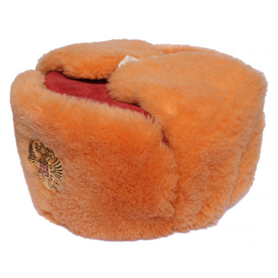   winter warm hat orange ushanka