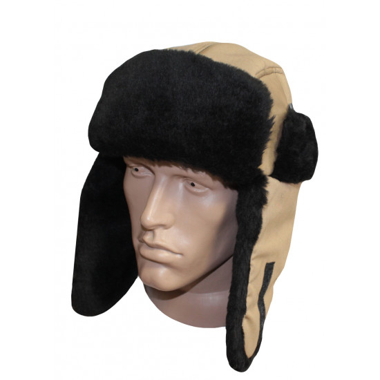 Oreillettes d'hiver chapeau ushanka synthétique tactique moderne avec fourrure