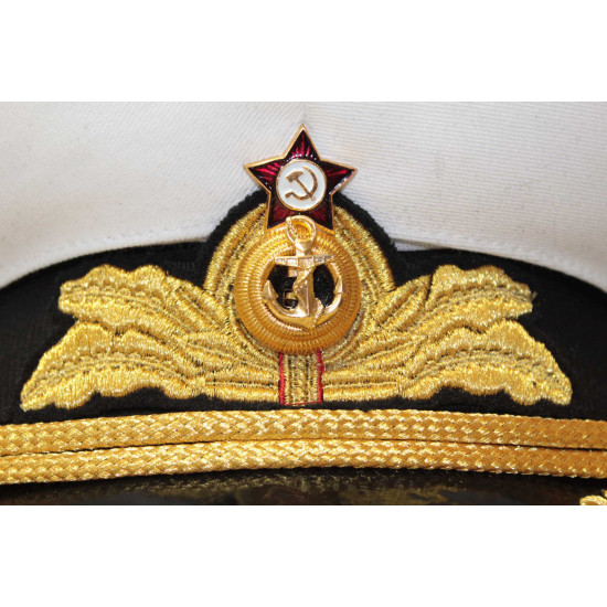 Marina soviética / sombrero de la visera del desfile del almirante naval ruso m69